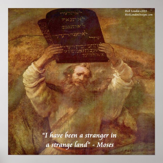 Rembrandts Moses & Quote "Strange Land" Poster (Framsidan)