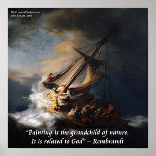 Rembrant Naturcitat på "Storm på Galileiska sjön" Poster