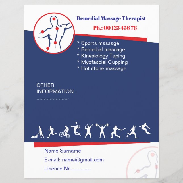 Remedial massage flyer template (Framsidan)