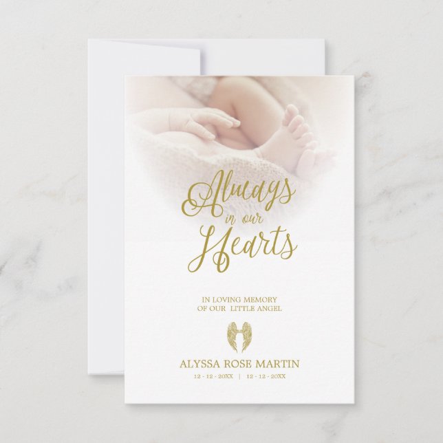 Remember Little Angel Beloved Ones Passed Away Anteckningskort (Framsida)