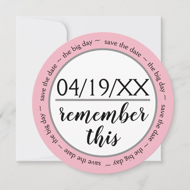 Remember This Pink - Save the Date Spara Datumet (Framsida)