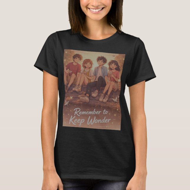 Remember to Keep Wonder — Friends at Sunset T Shirt (Framsida)