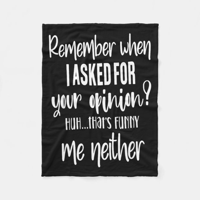 Remember When I Asked Your Onion, Sarcastic Quote  Fleecefilt (Framsidan)