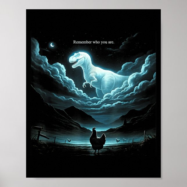 Remember Who You Are Chicken, Funny Evolution Joke Poster (Framsidan)