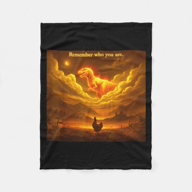 Remember Who You Are Funny Evolution Meme Chicken  Fleecefilt (Framsidan)