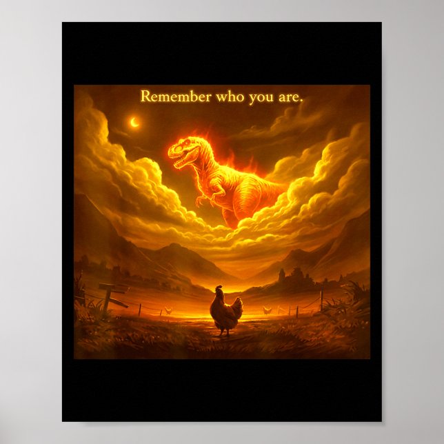 Remember Who You Are Funny Evolution Meme Chicken  Poster (Framsidan)