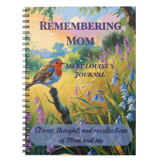 Remembering Mom – Personalized Mom Journal Anteckningsbok (Framsidan)