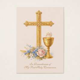 Remembrance Prayer Card for First Holy Communion Visitkort