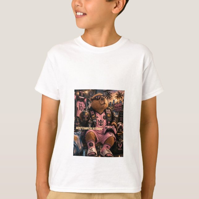Remera Capibarra 10. Modo campeón activado. T Shirt (Framsida)