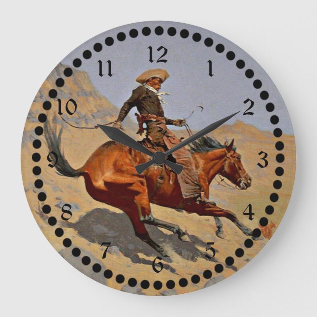 Remington: Cowboy, amerikansk cowboykonst Stor Klocka (Framsida)
