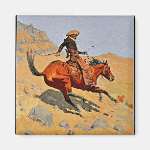 Remington - Cowboy, berömd-målning Magnet