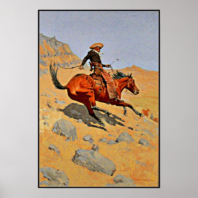 Remington - Cowboy, berömd-målning Poster (Framsidan)