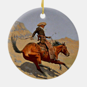 Remington - Cowboy. Julgransprydnad Keramik
