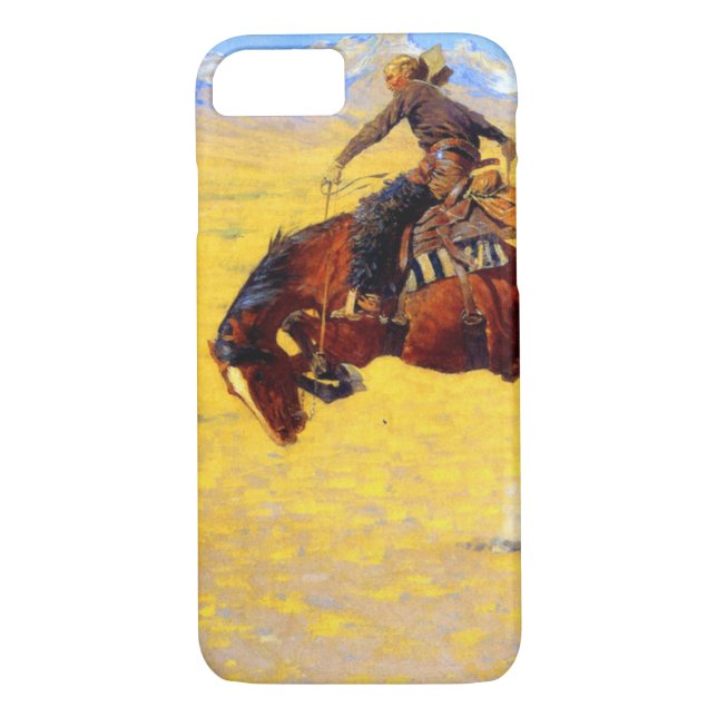 Remington Gammala västern Horse and Cowboy Case-Mate iPhone Skal (Baksida)