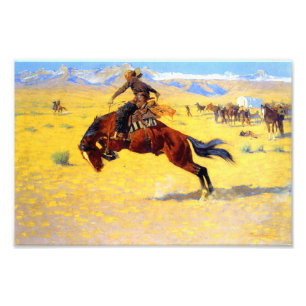 Remington Gammala västern Horse and Cowboy Fototryck