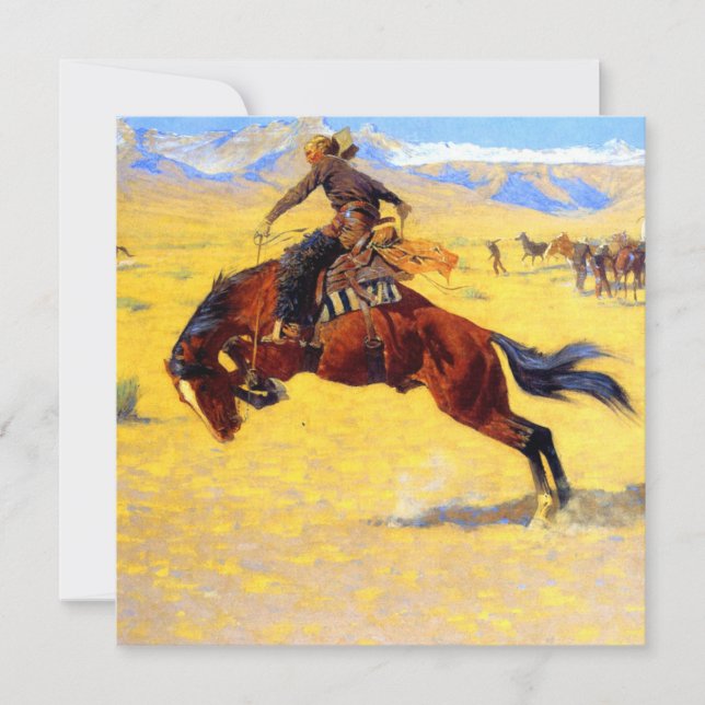Remington Gammala västern Horse and Cowboy Inbjudningar (Framsida)