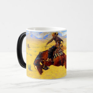 Remington Gammala västern Horse and Cowboy Magisk Mugg