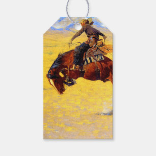 Remington Gammala västern Horse and Cowboy Presentetikett