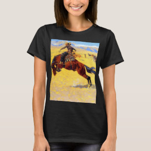 Remington Gammala västern Horse and Cowboy T Shirt