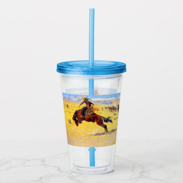 Remington Gammala västern Horse and Cowboy Take Away Mugg (Framsida)