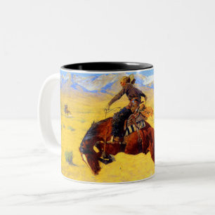 Remington Old West-häst och cowboy Två-Tonad Mugg