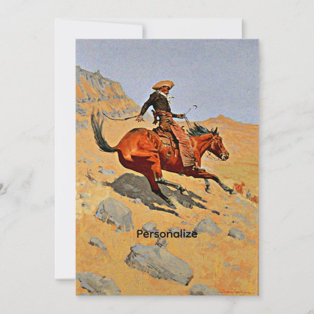 Remington - The Cowboy, Personalize Julkort (Framsida)