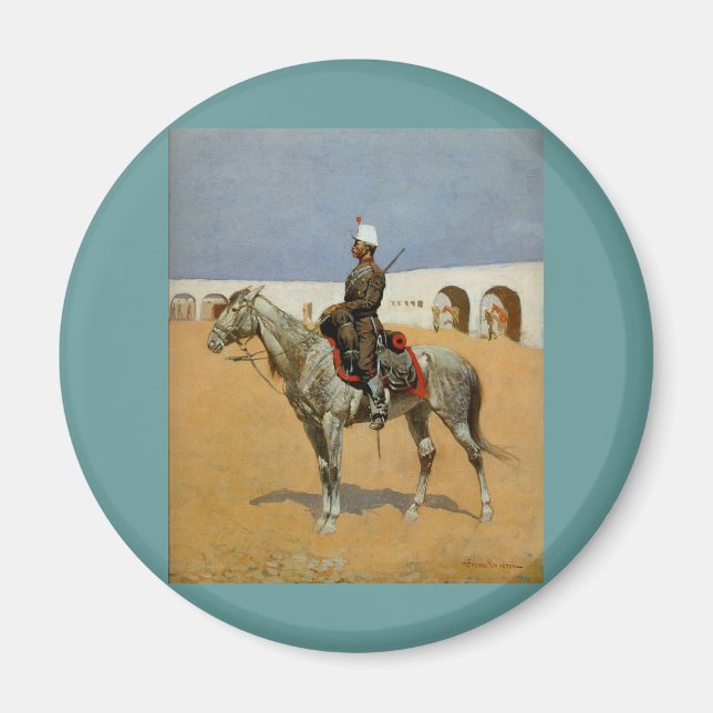 Remingtons Cavalryman of the Line, Mexiko (1889) Magnet (Framsidan)