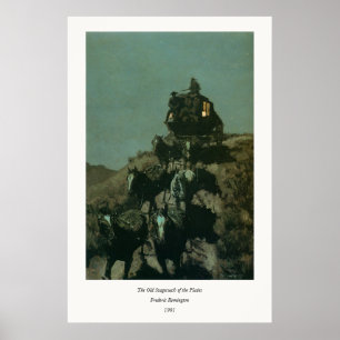 Remingtons gamla stagecoach på slätterna (1901) poster