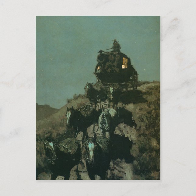 Remingtons gammala diligens av slättarna (1901) vykort (Framsida)