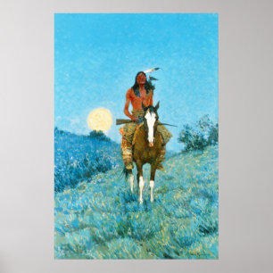 Remington's Native American on horseback Poster