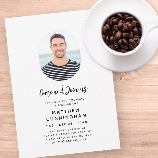 Reminisce och Celebrate Memorial Modern Photo Inbjudningar (Skapare uppladdad)