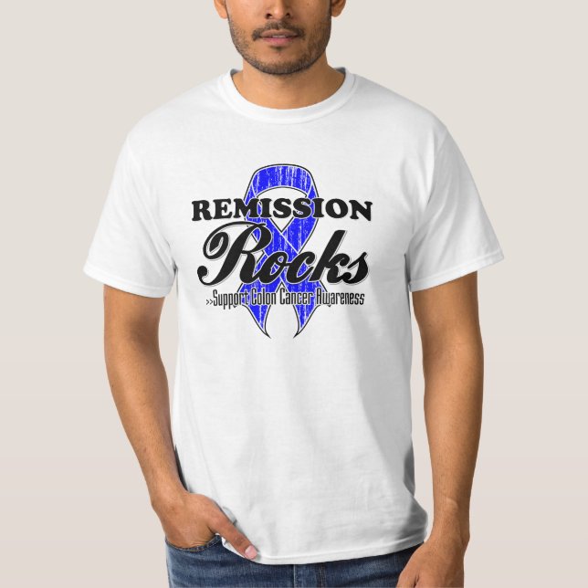 Remission Sten - medvetenhet om Colon Cancer T-shirt (Framsida)