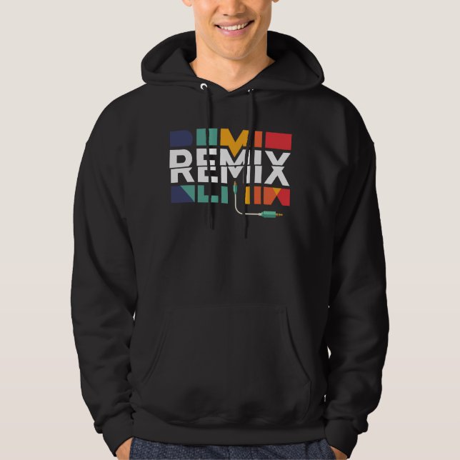 Remix-ljud | DJ-musik Retro geometrisk grafik Hoodie (Framsida)