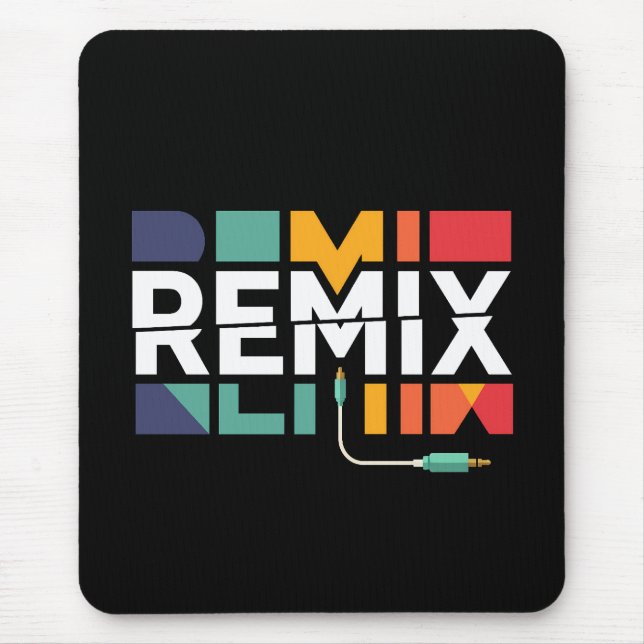 Remix-ljud | DJ-musik Retro geometrisk grafik Musmatta (Framsidan)