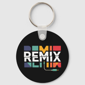 Remix-ljud | DJ-musik Retro geometrisk grafik Nyckelring