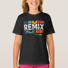 Remix-ljud | DJ-musik Retro geometrisk grafik T Shirt
