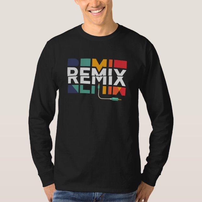 Remix-ljud | DJ-musik Retro geometrisk grafik T Shirt (Framsida)