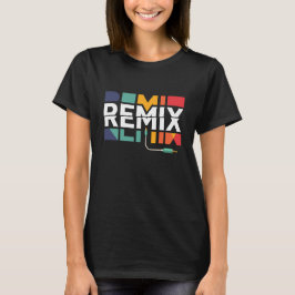 Remix-ljud | DJ-musik Retro geometrisk grafik T Shirt