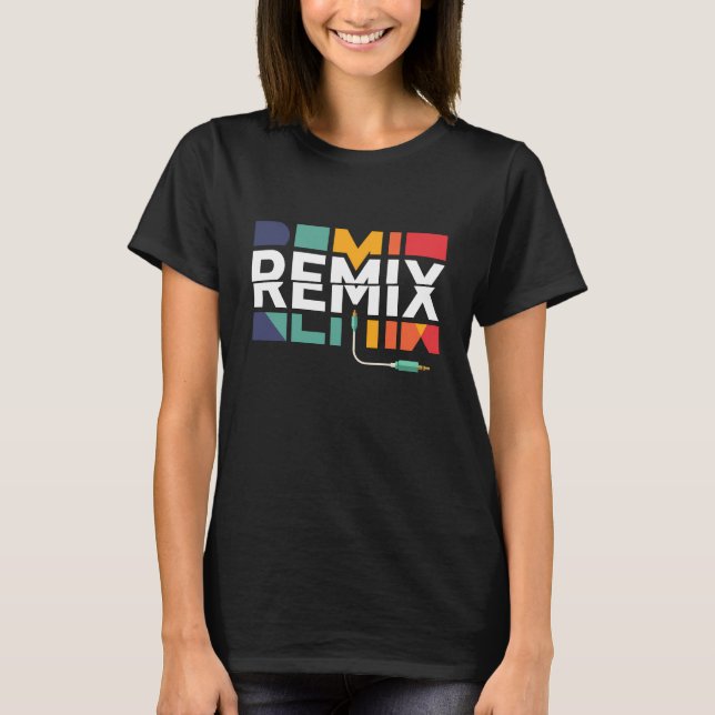 Remix-ljud | DJ-musik Retro geometrisk grafik T Shirt (Framsida)