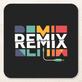 Remix-ljud | DJ-musik Retro geometrisk grafik Underlägg Papper Kvadrat