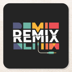 Remix-ljud   DJ-musik Retro geometrisk grafik Underlägg Papper Kvadrat