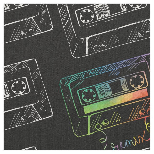 Remix musiktyg, hip hopkassett tejpar tyg (Närbild)