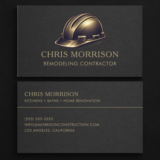 Remodeling Contractor Hard Hat Professional Visitkort (Skapare uppladdad)