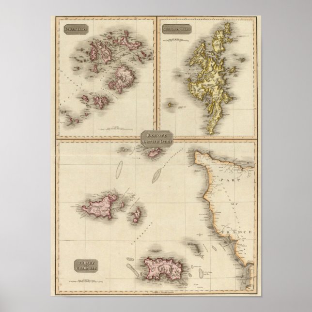 Remote British Isles Jersey och Guernsey Poster (Framsidan)
