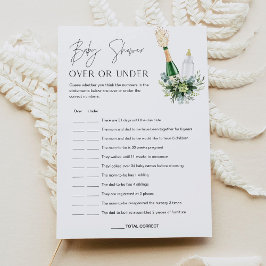 REMY Baby över eller under babyvisningsspel Inbjudningar