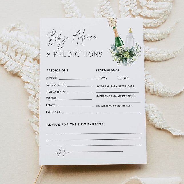 REMY Baby Shower Advice and Prediktions Card Inbjudningar (Skapare uppladdad)