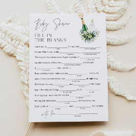 REMY Baby Shower Libs Fyll i det tomma spelet 5x7 Inbjudningar