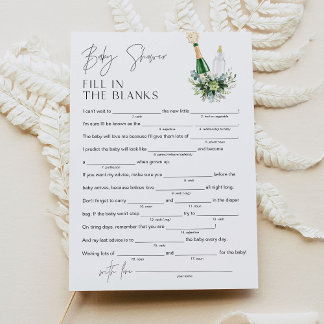 REMY Baby Shower Libs Fyll i det tomma spelet 5x7 Inbjudningar