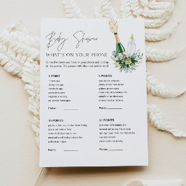 REMY Baby Shower What is on your Mobil Game Card Inbjudningar