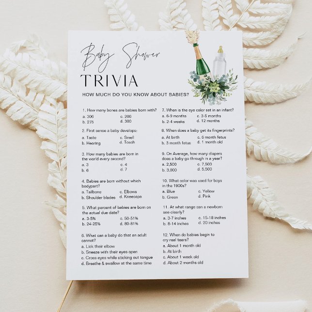 REMY Baby Trivia Baby Shower Game - Poppin Flaskor Inbjudningar (Skapare uppladdad)